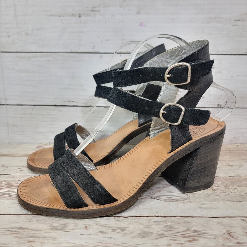 Fiorentini + Baker black block heel sandals